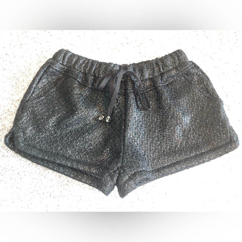 New HRH COLLECTION Coates Woven Skull Tie Black Shorts